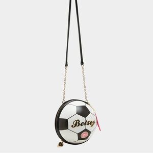 Betsey Johnson Black and White Soccer Crossbody Bag
